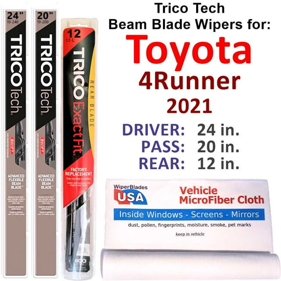 2021 Toyota 4Runner Beam Blade Wipers (Set of 3) w/Rear Wiper