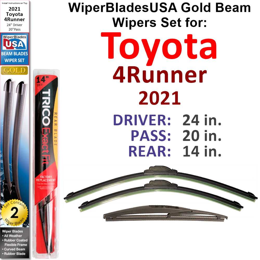 2021 Toyota 4Runner Beam Wiper Blades Wipers WBUSA (Set of 3) w/Rear ...