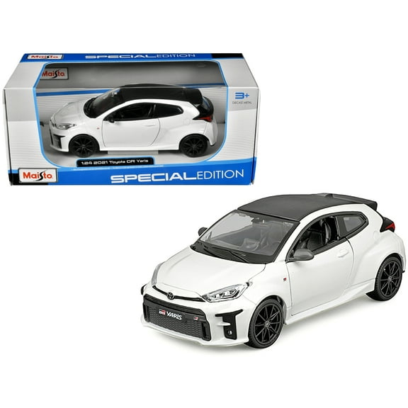 2021 Toyota GR Yaris White with Carbon Top "Special Edition" Series 1/24 Diecast Model Car by Maisto