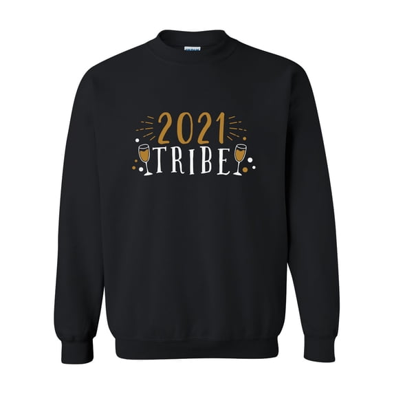 2021 Tribe Happy New Year Festive Unisex Adult Crewneck Sweatshirt-Black-xxl
