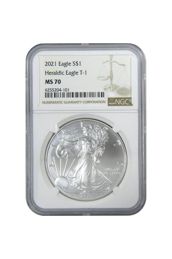 2021 Type 1 American Silver Eagle MS 70 NGC Bullion Uncirculated