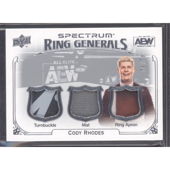 2021 Upper Deck AEW Spectrum Ring Generals Triple Relic Cody Rhodes RL-2 42/50