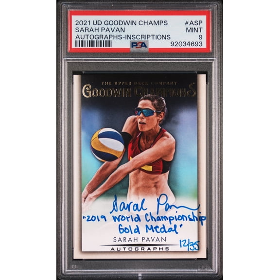 2021 Upper Deck Goodwin Champions Autographs Sarah Pavan #ASP Inscriptions /35 PSA 9