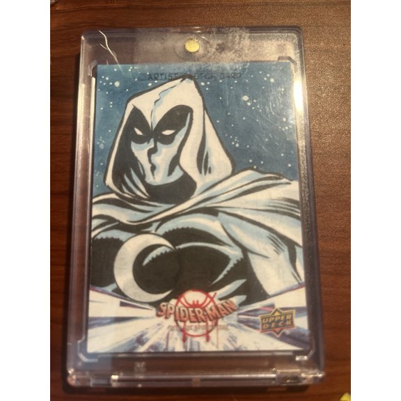 2021 Upper Deck Into The Spider Verse 1/1 Sketch Card Moon Knight By Keith Akers English