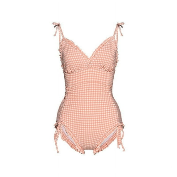 2021 Vintage Style Swimsuit Backless Tie Side One Piece Swimsuit