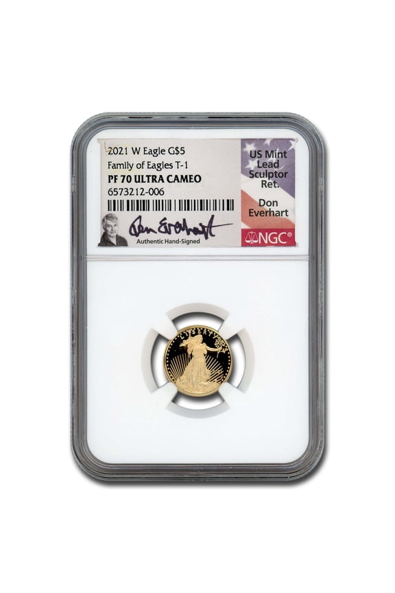 2021-W 1/10 oz Proof Gold Eagle (Type 1) PF-70 NGC (Everhart)