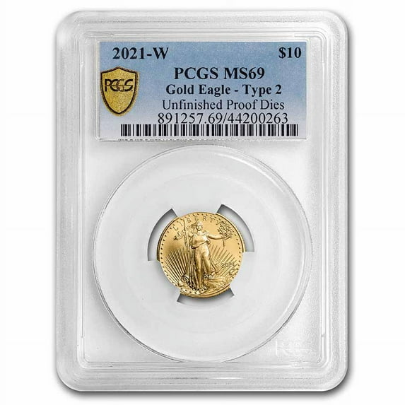 2021-W 1/4 oz Gold Eagle MS-69 PCGS (Unfinished Proof Dies)