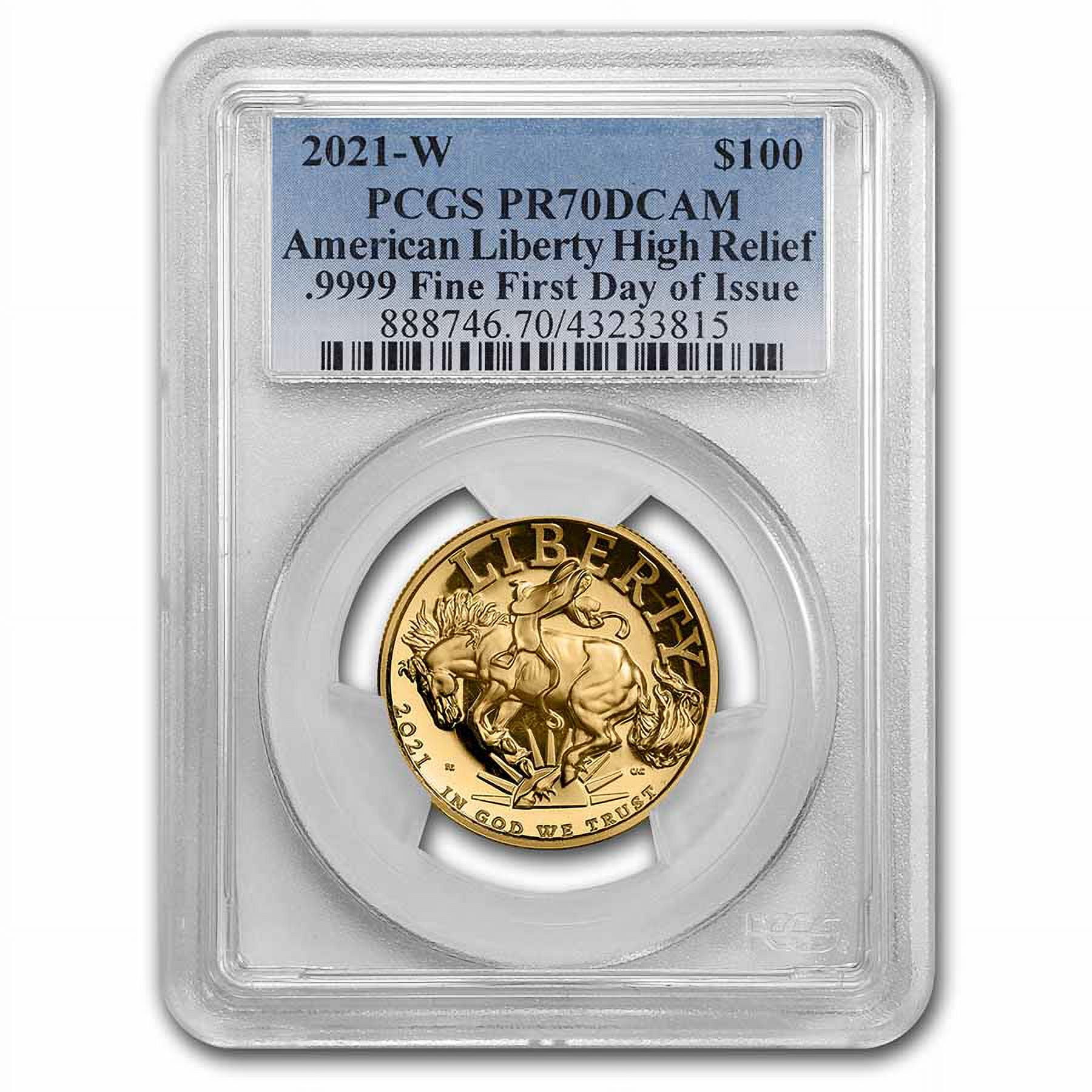 アメリカンリバティHigh Relief 純金 PCGS PR70DCAM 2017-W High Relief $100 PCGS PR70 DCAM First Strike High