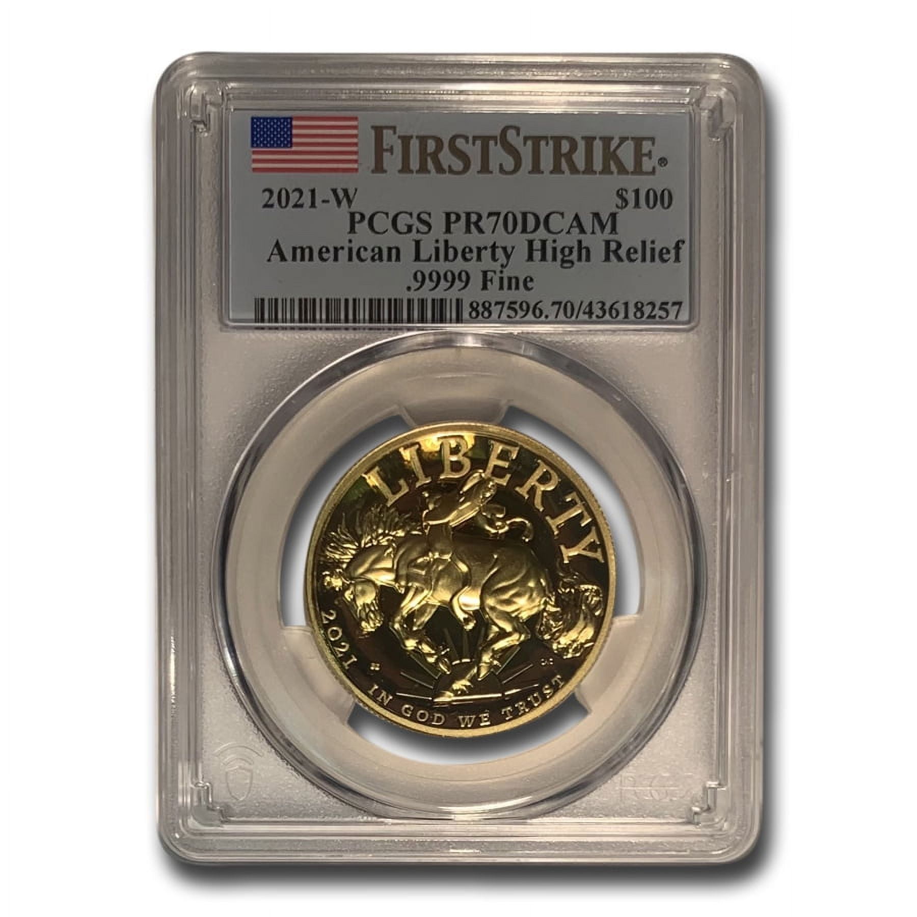 2021-W 1 oz HR American Liberty Gold PR-70 PCGS (FirstStrike 2021-W 1 oz HR American Liberty Gold PR-70 PCGS (FirstStrike