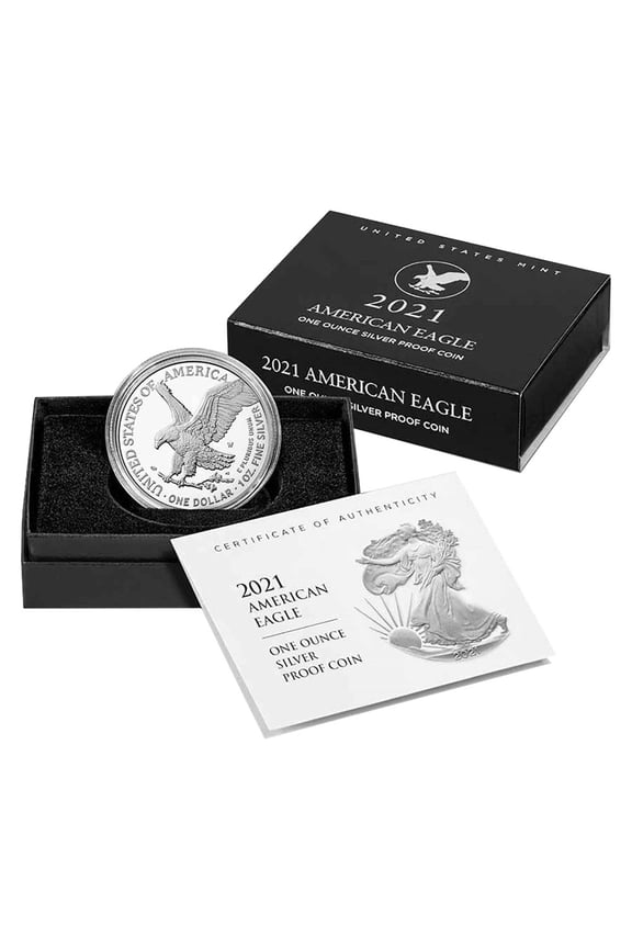 2021-W Burnished $1 Type 2 American Silver Eagle OGP & COA