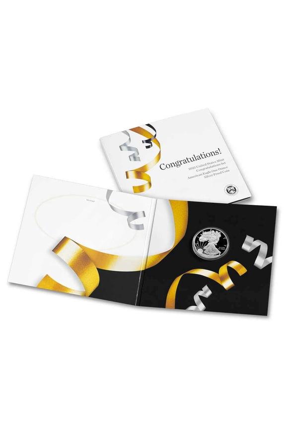 2021-W Proof $1 Type 1 American Silver Eagle Congratulations Set Box, OGP & COA