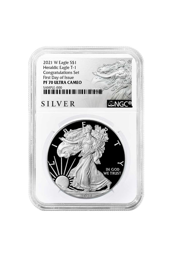 2021-W Proof $1 Type 1 American Silver Eagle Congratulations Set NGC PF70UC FDI ALS Label