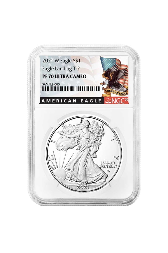 2021-W Proof $1 Type 2 American Silver Eagle NGC PF70UC Black Label