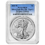2021-W Reverse Proof $1 Type 1 American Silver Eagle PCGS PR70 Blue Label