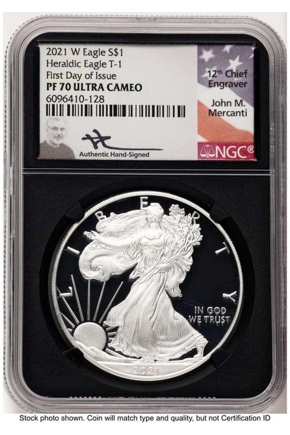 2021-W S$1 Proof American Silver Eagle Coin NGC PF70 UCAM - Type One - HAT782862045