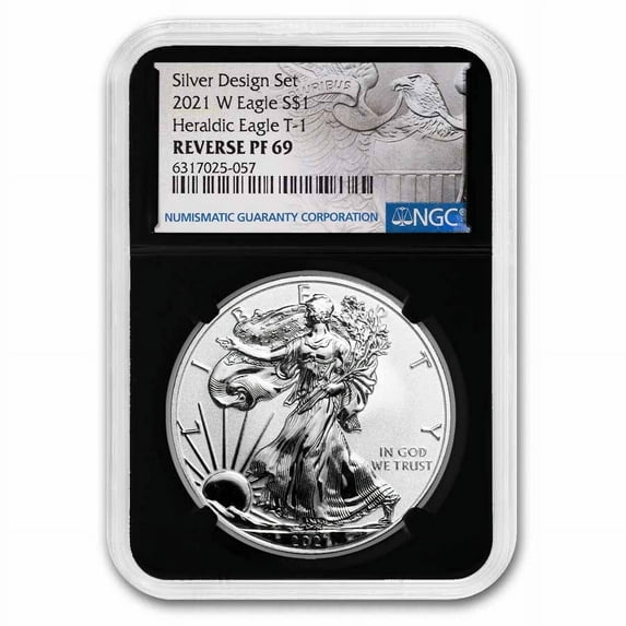 2021-W Silver Eagle (Type 1) Rev Proof PF-69 NGC (Design Set)