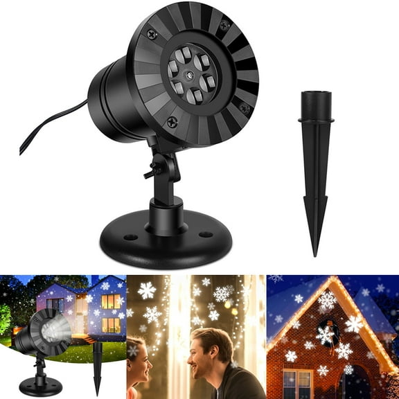 2021 Waterproof LED Christmas Snowflakes Lights Projector, Indoor Outdoor Xmas Snowflakes Lamp, Landscape Halloween Christmas Party Birthday Decoration Lighting, White Snowflakes