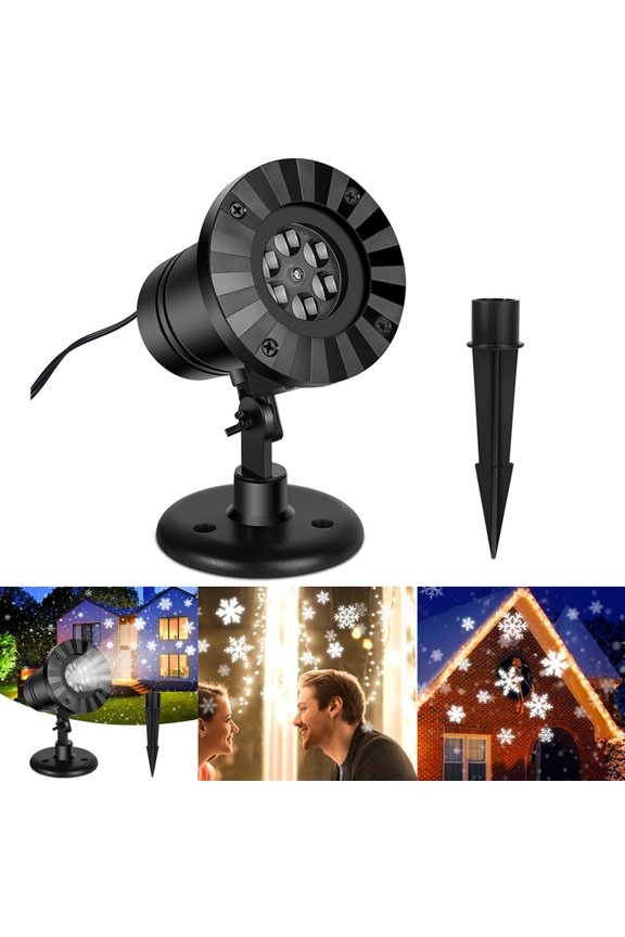 2021 Waterproof LED Christmas Snowflakes Lights Projector, Indoor Outdoor Xmas Snowflakes Lamp, Landscape Halloween Christmas Party Birthday Decoration Lighting, White Snowflakes