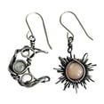 thumbnail image 1 of 2021 Wholesale Bohemia Sun And Moon Earrings Silver Color Crystal Drop Earrings Women Female Boho Fashion Jewelry Gift For Her, 1 of 10