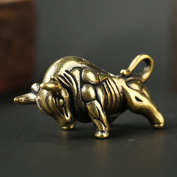 2021-Years Bull Statue Ox Brass Sculpture Wall Street Bulls Figurine Home-Decor