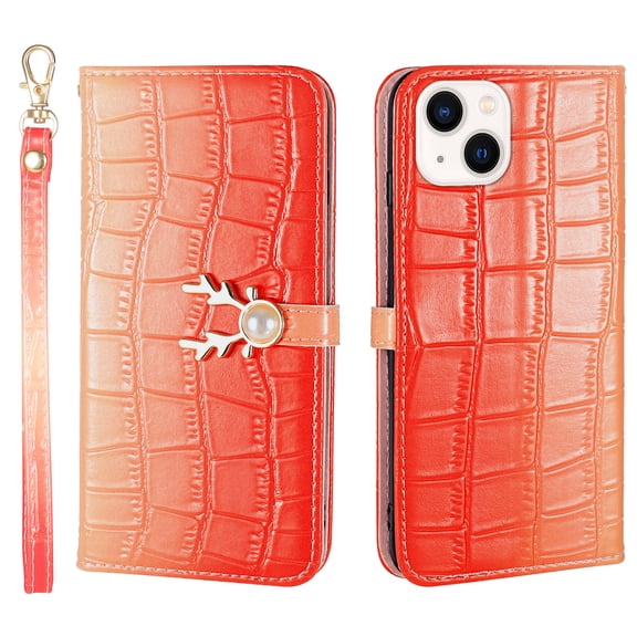 2021 iPhone 13 Case 6.1 Inch - TECH CIRCLE [Faux Leather/Silicone] Composite Case with Card Holders, Protective Lightweight Flip Folio Stand Cover, Portable Colorful Carrying Case for Women (Red)