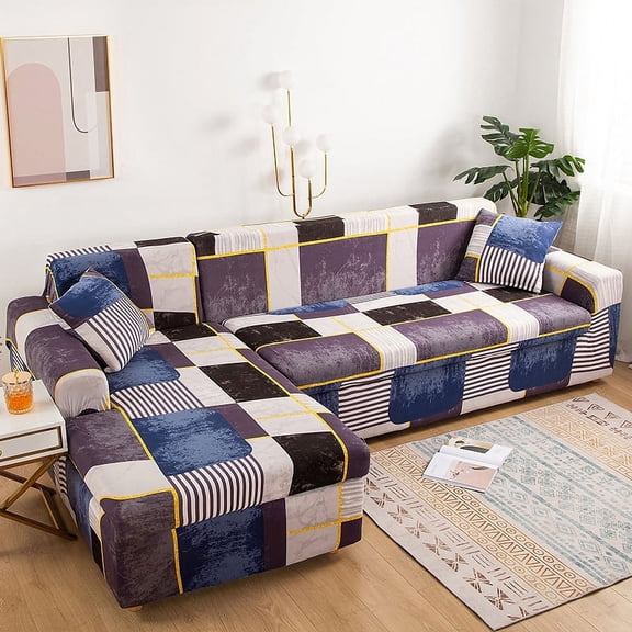 2021 new style printed L shape sofa covers for living room sofa protector anti-dust elastic stretch covers for corner sofa cover