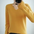 thumbnail image 1 of 2021 new women's spring and autumn V-neck wool pullover sweater with long sleeves, soft and breathable, 1 of 6