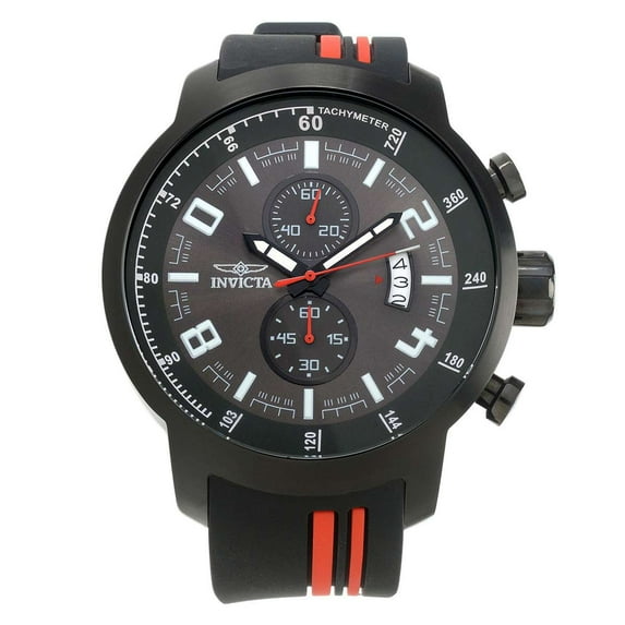 20218 Men's S1 Rally Chronograph Black Polyurethane And Dial Red Accent Watch