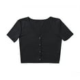 thumbnail image 1 of 2021V-neck Short Sleeve Crop Top T-Shirts Basic Top Sexy Crop Top for Women, 1 of 5