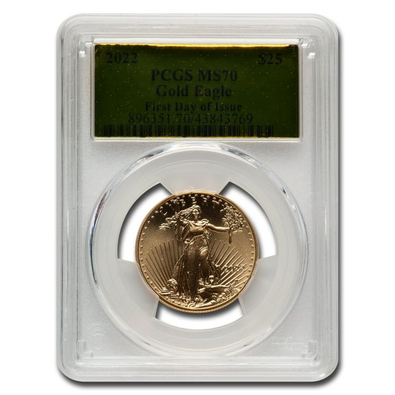 2022 1/2 oz American Gold Eagle MS-70 PCGS (FDI, Gold Foil Label)