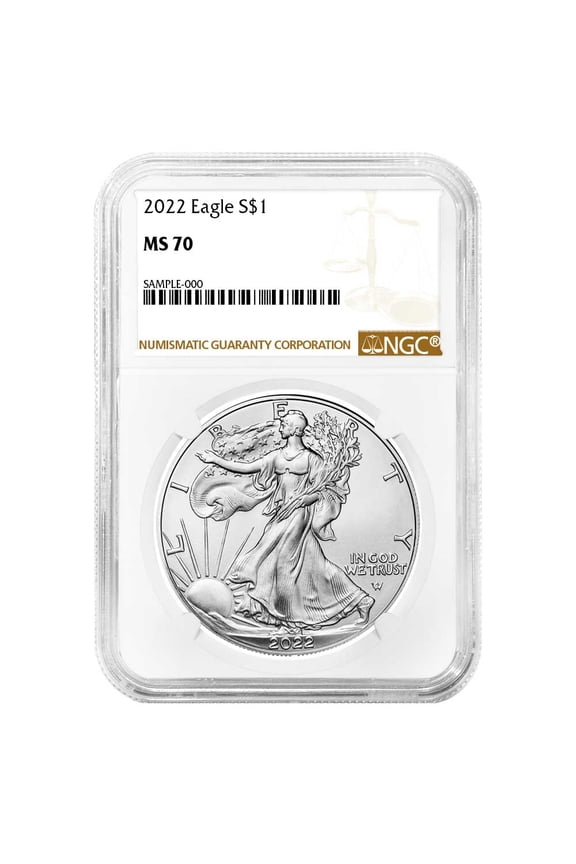 2022 $1 American Silver Eagle NGC MS70 Brown Label