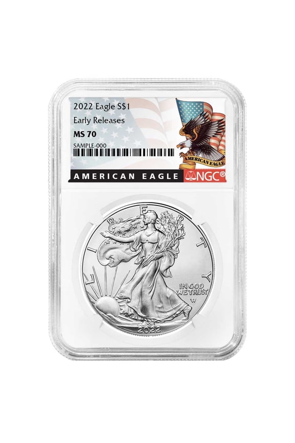 2022 $1 American Silver Eagle NGC MS70 ER Black Label