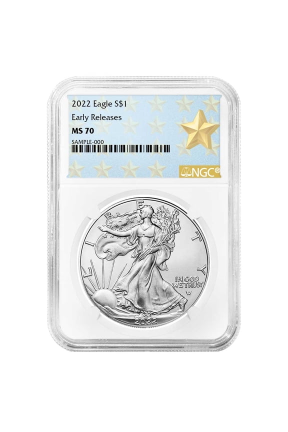 2022 $1 American Silver Eagle NGC MS70 ER West Point Star Label