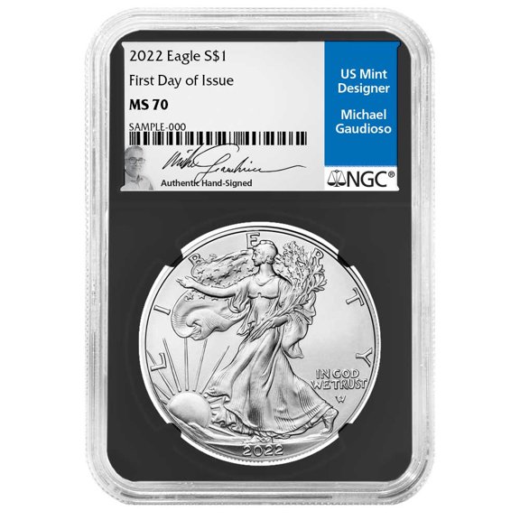 2022 $1 American Silver Eagle NGC MS70 FDI Michael Gaudioso Label Retro Core