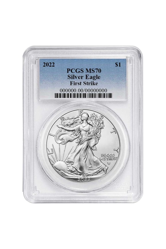2022 $1 American Silver Eagle PCGS MS70 FS Blue Label