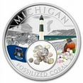 thumbnail image 1 of 2022 1 oz Silver Treasures Michigan Fossilized Coral (Colorized), 1 of 4