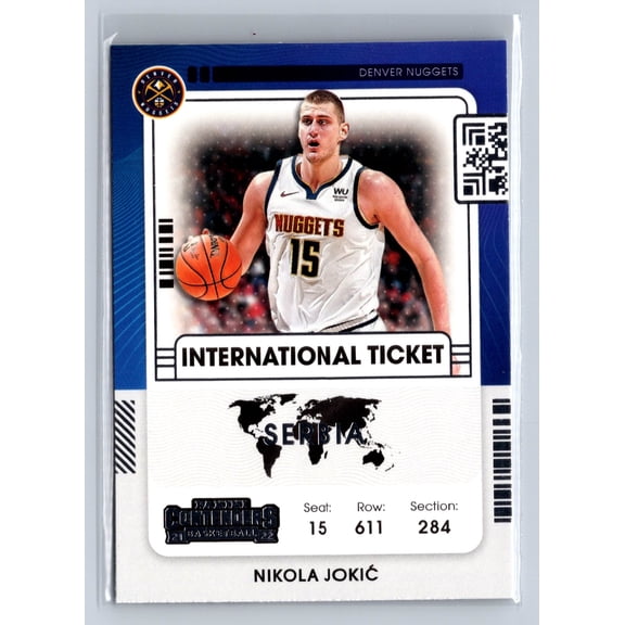 2021-22 Panini Contenders International Ticket Basketball Card Nikola Jokic Denver Nuggets #22