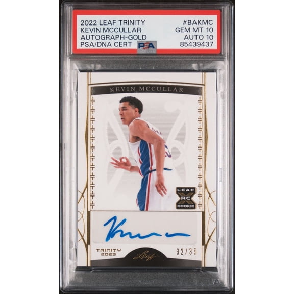 2022 2023 Leaf Trinity Kevin McCullar #BA-KMC Gold PSA 10 Leaf Auto 10