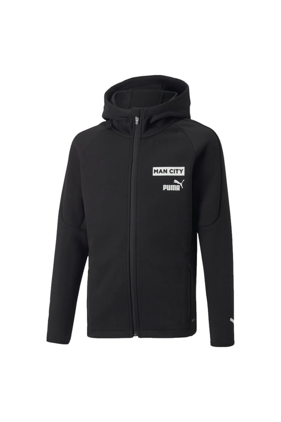 2022-2023 Man City Casuals Hoody Jacket (Black) - Kids