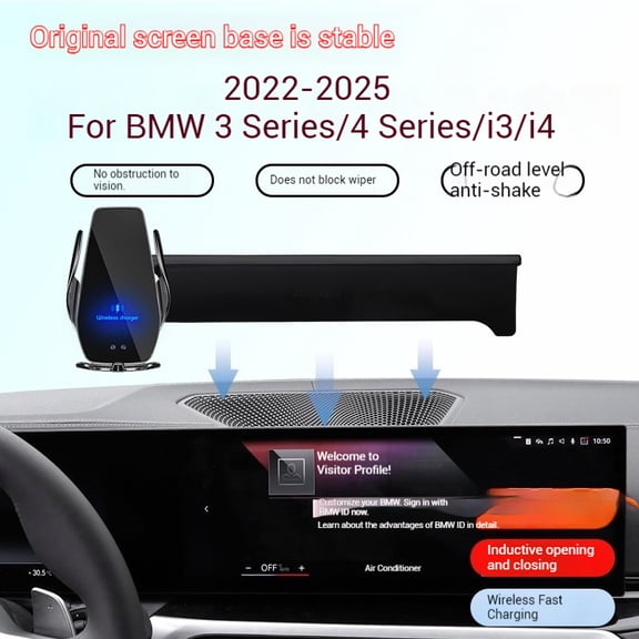 2022-2025 For BMW 3 Series 4 Series i3 i4 Car Screen Phone Holder Wireless Charger Car Phones Mount 14.9inch Screen