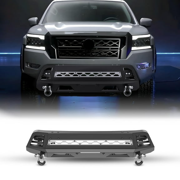 2022-2024 Nissan Frontier Front Bumper,High-Quality Carbon Steel,with 2 D-Ring,Can Install Led Light Bar,DIY Colour Spraying Frame