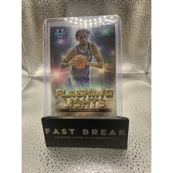 2022-23 Bowman University Best Dereck Lively II Duke Blue Devils Flashing Lights Rookie Insert #FL-2 Basketball Card