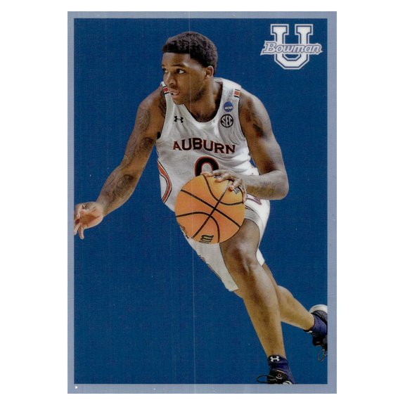 2022-23 Bowman University Chrome KD Johnson Auburn Tigers NCAA Basketball Rookie Trading Card Refractor Short Print