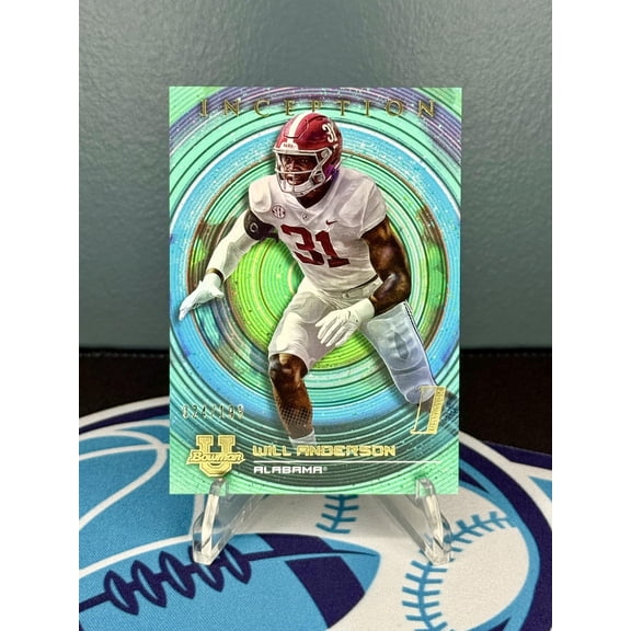 2022 Bowman University Inception Will Anderson #11 Aqua Foil V2 V2 SN Card