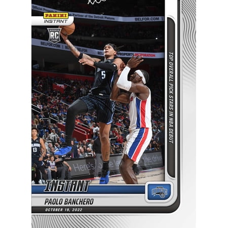 2022-23 Instant Basketball Paolo Banchero Trading Card #5 (Rookie Card, Top Overall Pick Stars in NBA Debut)