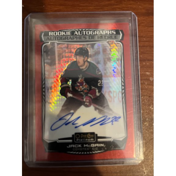 2022-23 O-Pee-Chee Platinum - Rookie Autographs - Red Prism Jack McBain #R-JM Red Prism Rookie