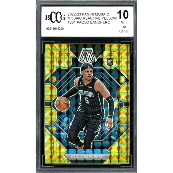2022-23 Panini Mosaic Reactive Yellow #231 Paolo Banchero Rookie BGS BCCG 10