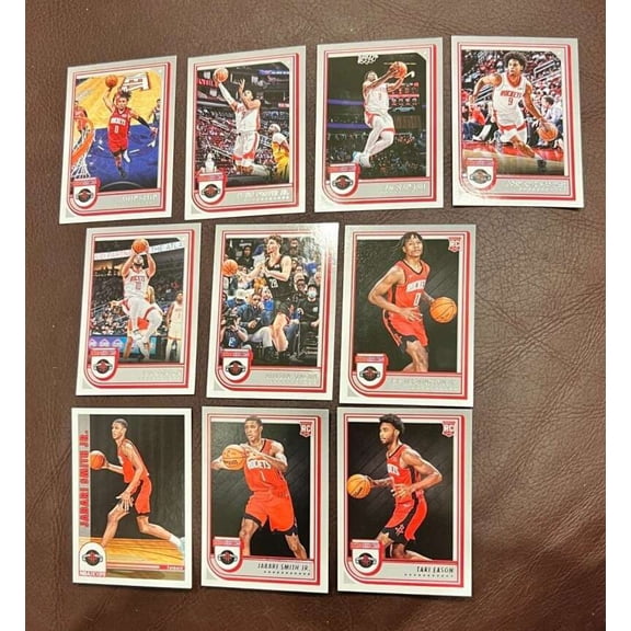 2022-23 Panini NBA Hoops Houston Rockets Team Set Includes Rookies (Hand Collated) of 10 Cards: #126 Jalen Green #