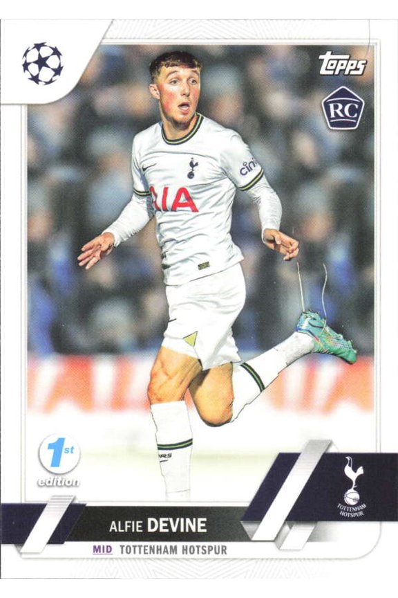 2022-23 TOPPS UEFA CLUB COMPETIONS 1ST EDITION #129 ALFIE DEVINE TOTTENHAM HOTSPUR