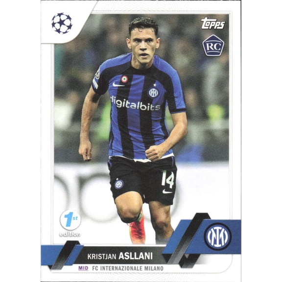 2022-23 TOPPS UEFA CLUB COMPETIONS 1ST EDITION #150 KRISTJAN ASLLANI RC INTER MILAN